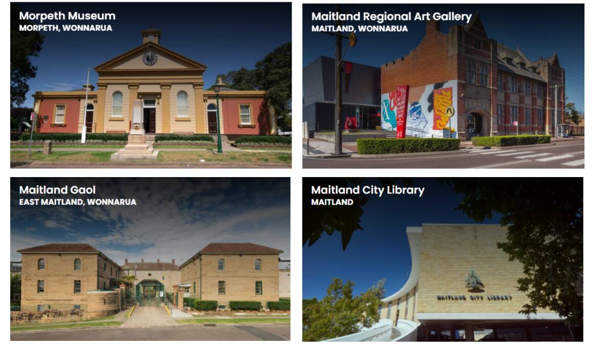 OUR PLACES: Maitland's gaol, library, regional art gallery and Morpeth Museum are featured on the Musem & Galleries of NSW's new website. Pictures: storyplace.org.au