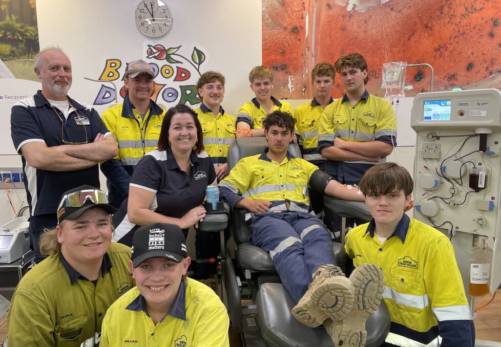 Hunter Trade College students and staff. Back row from left; Steve Locke, Mitchell Whiting, Cooper Puxty, Jack Jones, Darcy Gillis, Zander Cranch Middle; Karlee Smith and Ben Cornish. Front; Charlie Burrell, William George, Daniel Schneider. Picture by Chloe Coleman