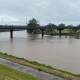 STEADY: The Hunter River at Belmore Bridge at about 11am on Tuesday, July 5. It is at about 6.07 metres and steady. Picture: Michael Hartshorn. 