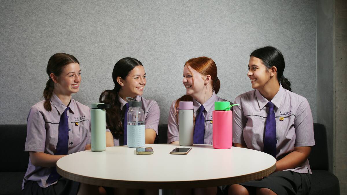 St Bede's Catholic College, Chisholm Techgirls winners Ariana Weddell, Isabella Fraser-Mesic, Paige Pannowitz and Ainsley Griffin. Picture by Simone De Peak
