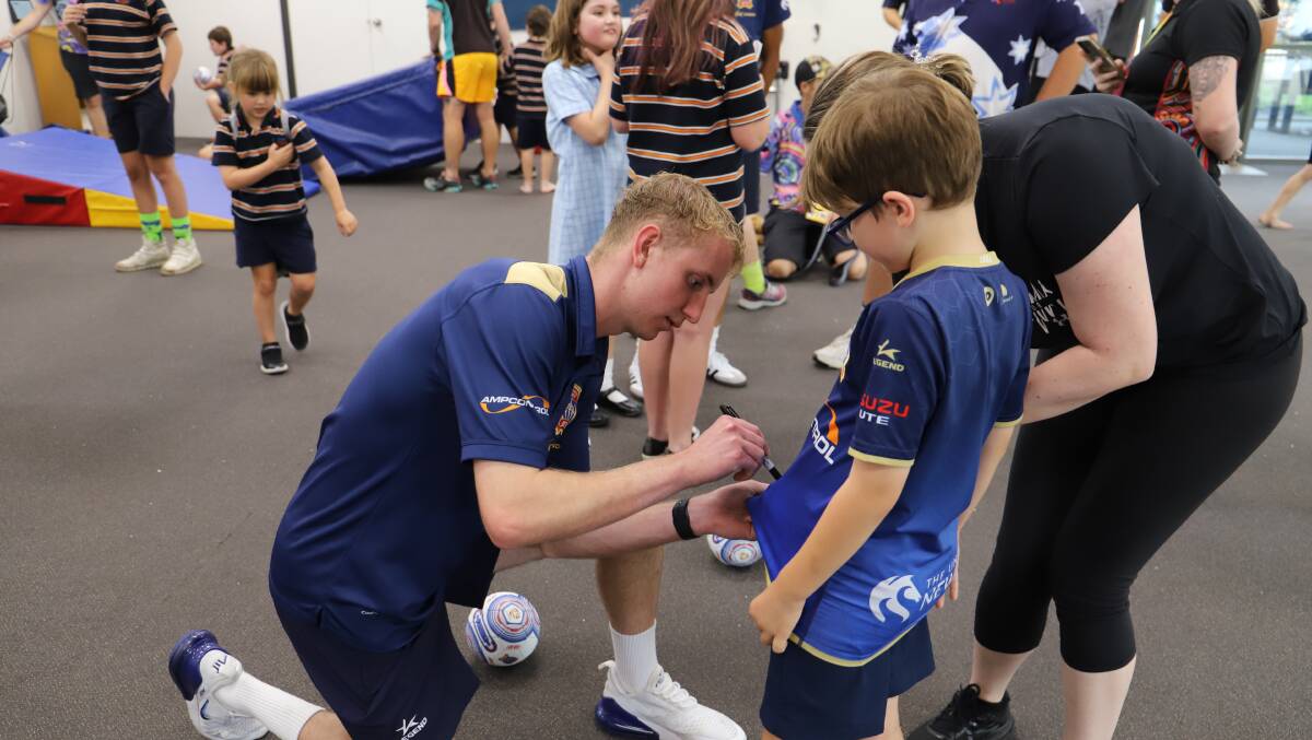 Newcastle Jets players visited Aspect Hunter School, Thornton. Picture supplied
