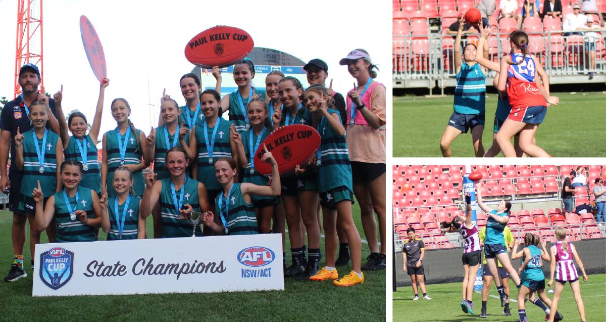 St Catherine's Catholic College, Singleton's under 12 girls AFL team are state champions. Pictures supplied