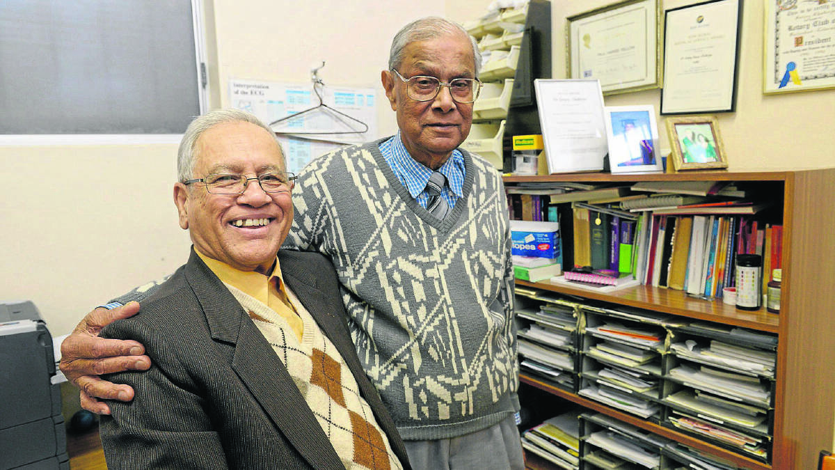 Dr Sanjoy Chatterjee and Dr Sambhu Mukherjee photographed by The Mercury in 2014 for a story about their retirement. Picture by Stuart Scott.
