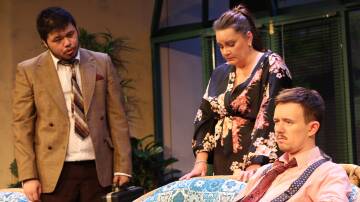 William Cesista as John Barrett, Denni Mannile as Sally Driscoll and Thomas Henry as Mark Driscoll. Picture by Ian Robinson