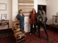 Rebecca Muscat and Giselle Penn at the Fibre Makers Space in Brough House alongside some of their work. Picture by Jonathan Carroll