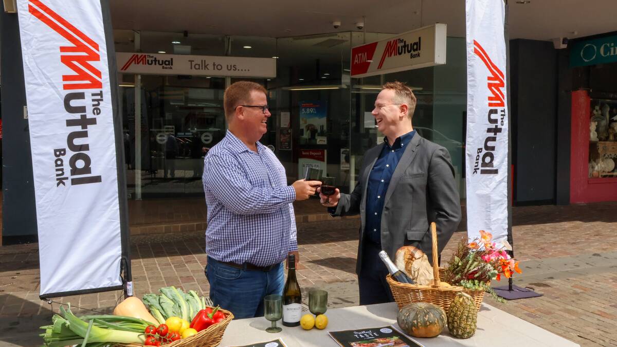 Maitland mayor Philip Penfold with The Mutual Bank CEO Mark Williams. Picture supplied