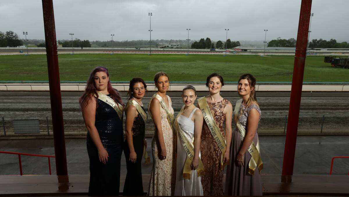 MORE TIME TO ENTER: The 2020 Maitland Showgirl entrants at the show ground. Picture: Jonathan Carroll.