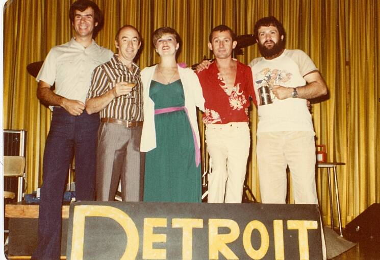 Deb on stage at Maitland League Club in the early 1980s. Picture supplied.