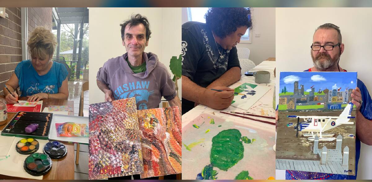 The artists behind Colour Collective hard at work in creative arts therapy. Pictures supplied