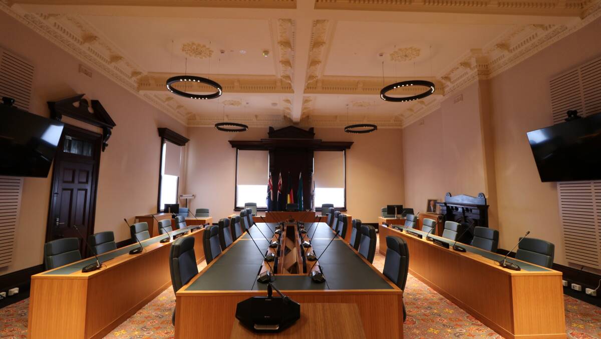 The refurbished council chamber at Maitland Town Hall. Picture supplied.