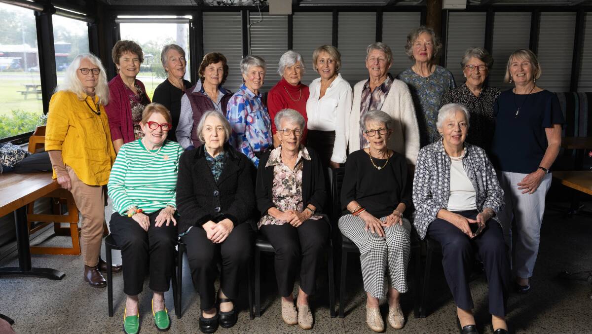 A group of 16 women who attended Maitland Girls High School in 1954 celebrated their platinum reunion on April 10. Picture by Marina Neil

