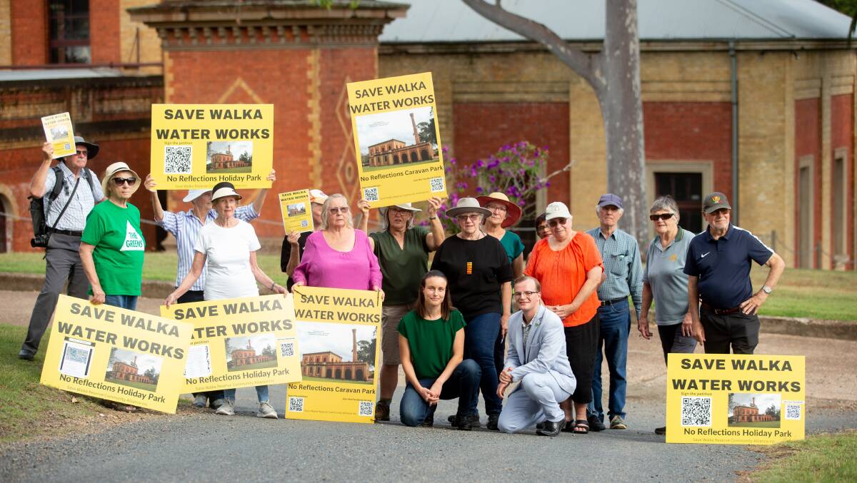 The Save Walka Community Alliance was joined by Greens Upper House MP Dr Amanda Cohn and Maitland Greens representative Campbell Knox on April 3. Picture by Jonathan Carroll
