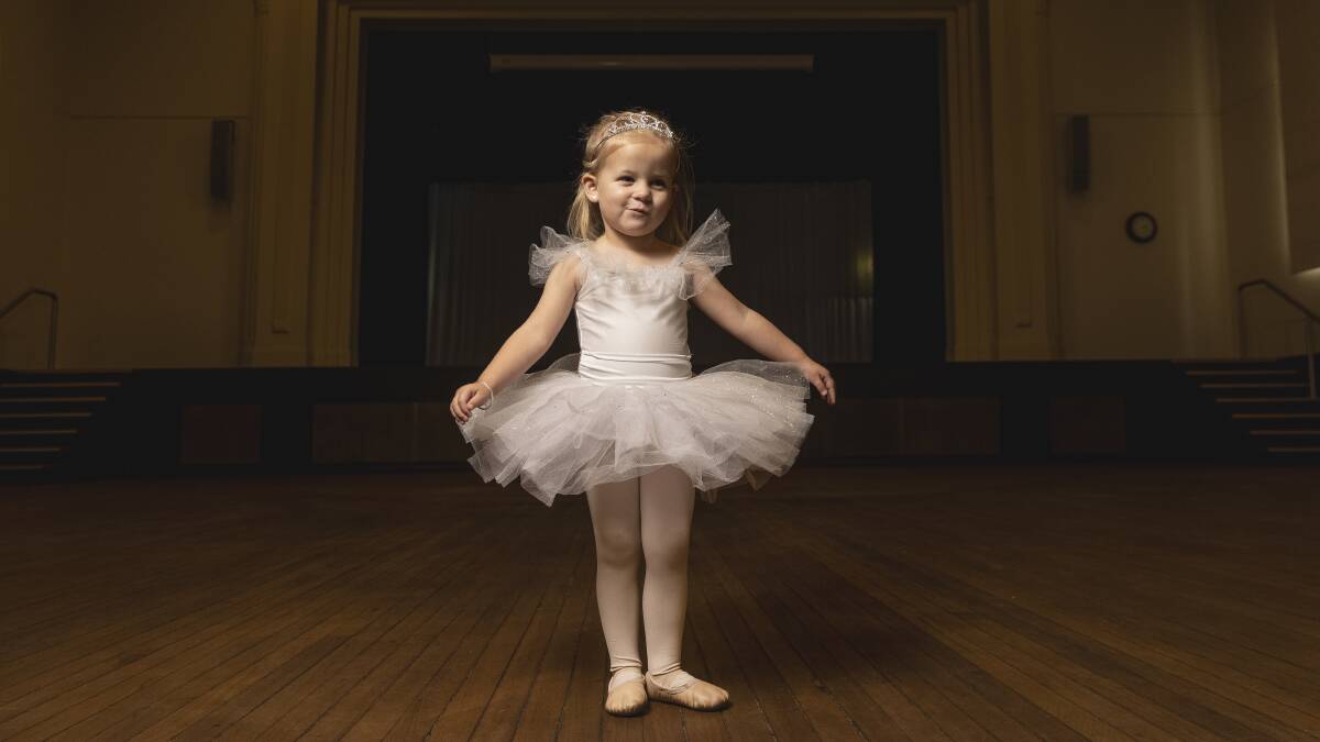 Three-year-old 5678 dancer Imogen Daymond will take to the Town Hall stage for the first time in December. Picture by Marina Neil