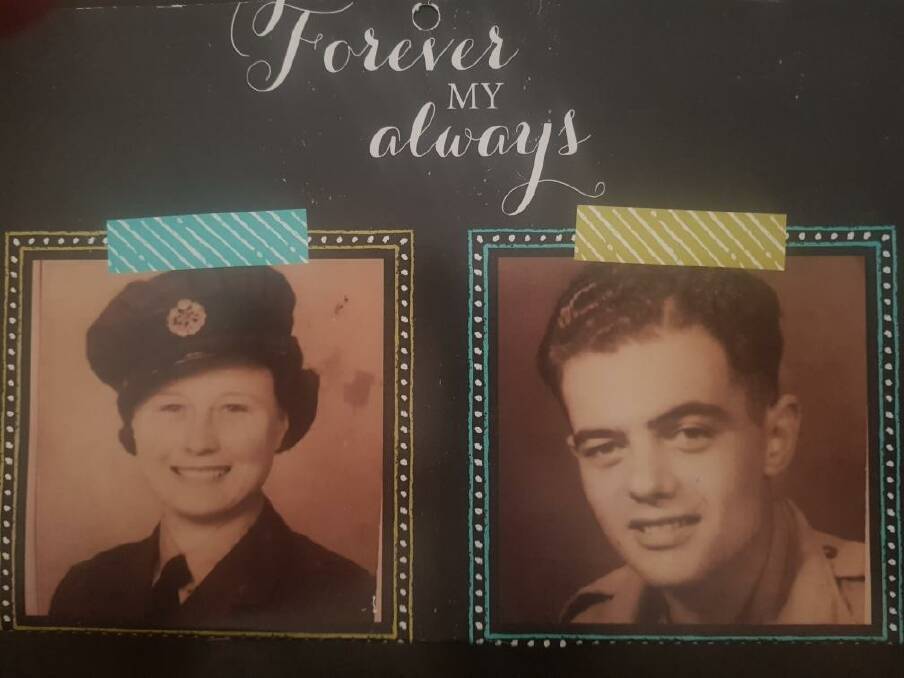 Pat Hay and future husband Fred Hay fell in love during WW2 and kept in touch with letters and care packages. Picture supplied.