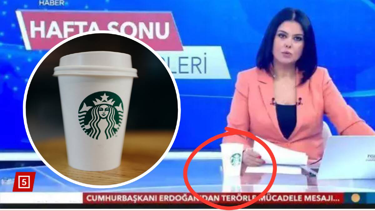 Meltem Gunay was fired after a Starbucks cup was in frame during her broadcast. Image from TGRT Haber/Unsplash. 