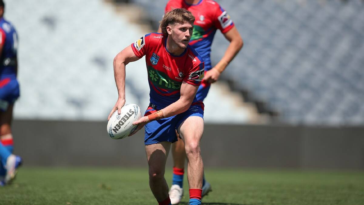 Jye Linnane playing for the Newcastle Knights SG Ball side. He will make his debut for the Kurri Kurri Bulldogs on Saturday, May 20 against The Entrance. Picture by Newcastle Knights