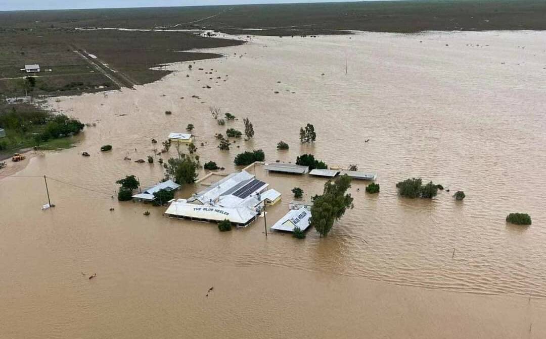 A GoFundMe page has been started for the Blue Heeler Pub at Kynuna after flood waters inundated the outback pub. Picture: Your True North Hypnotherapy