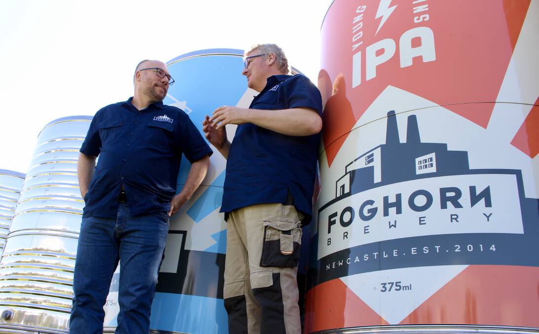 Making beer together: Shawn Sherlock and Keith Grice.