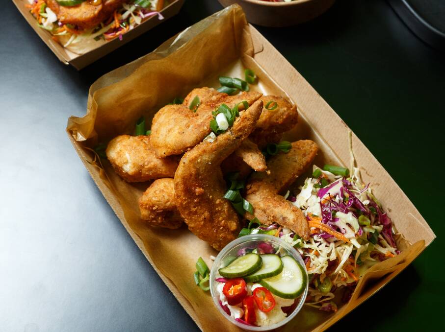 Favourite: Marinated wings with slaw and mixed pickles.