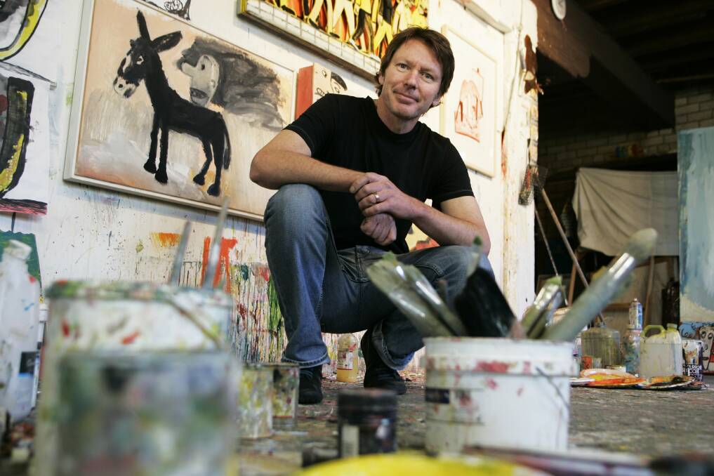 Michael Bell in his studio at The Lucky Country Hotel in 2007.