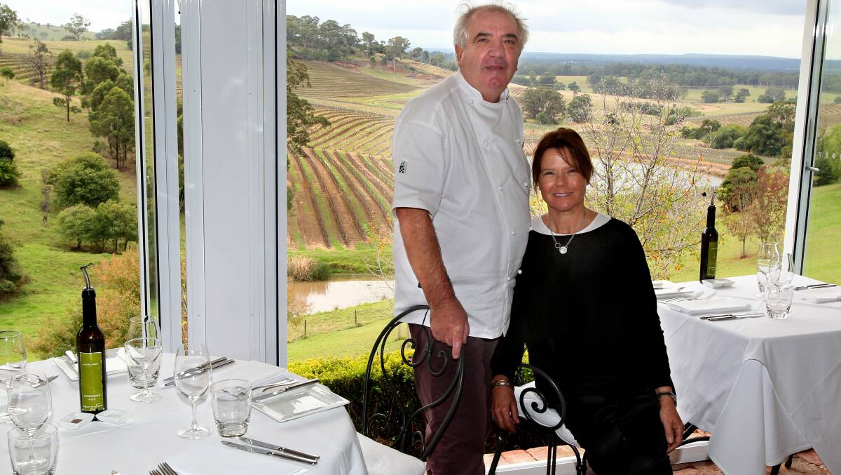 True partners: Robert and Sally Molines at their Hunter Valley restaurant.