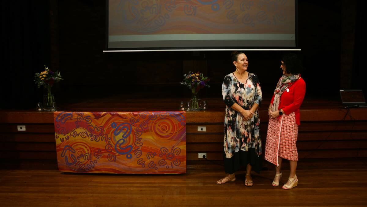 LAUNCH: Artist Saretta Fielding and Carrie's Place CEO Jayne Clowes at the launch of the organisation's Reconciliation Action Plan on Thursday. Picture: Jonathan Carroll