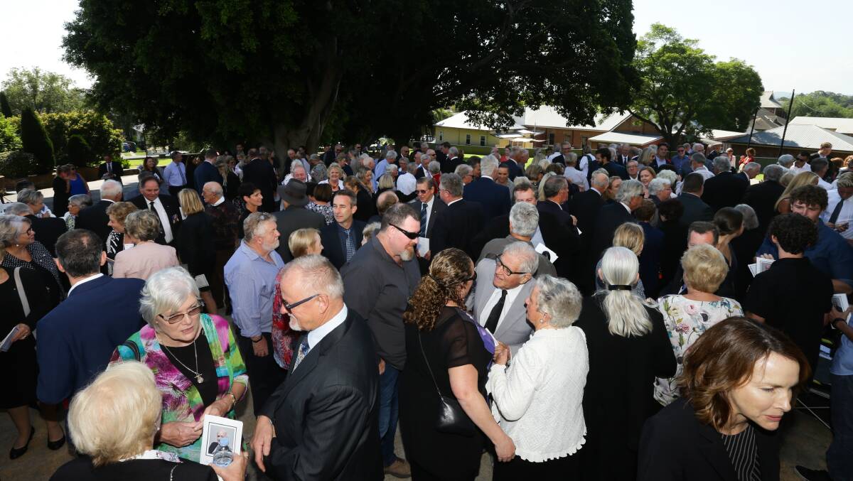 IN MEMORY: Hundreds upon hundreds of people gathered to farewell Mr Maitland. Picture: Jonathan Carroll