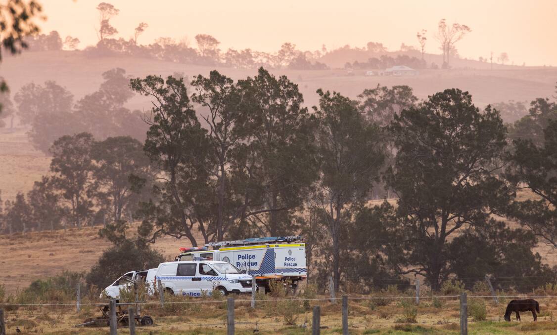 WRECKAGE: Police rescue vehicle at the property in Woodville where emergency services found the aircraft wreckage on Saturday afternoon. Picture: Marina Neil