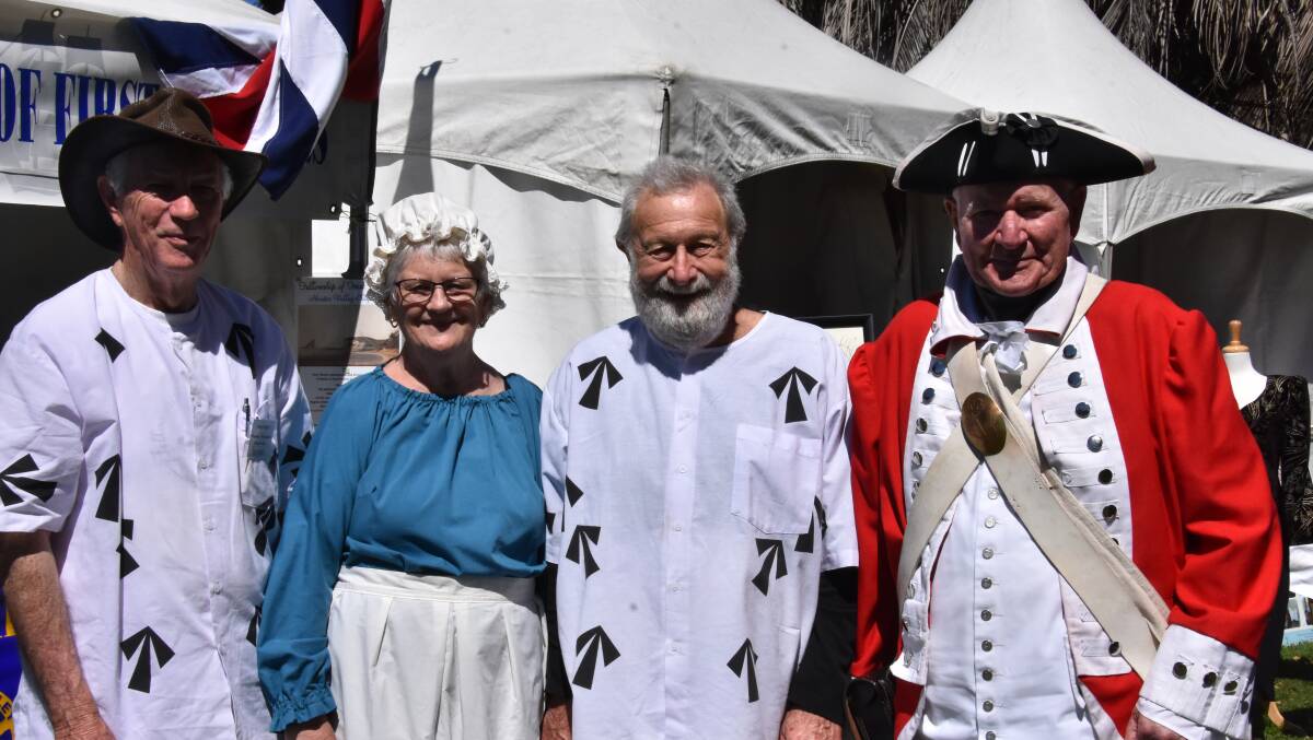 HISTORY: Fellowship of the First Fleeters members Phil Aubin with Cythia Huggup, Don Huggup and Bob Walker at the Maitland 200 community day on Sunday. 