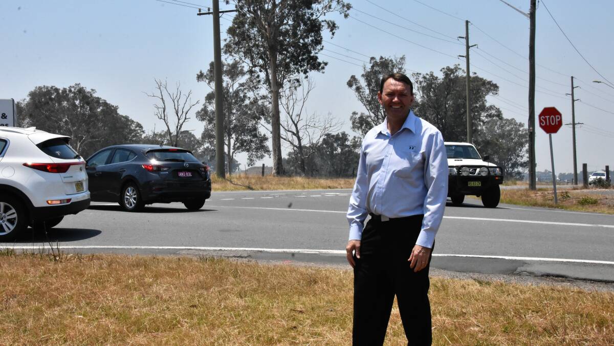 UPGRADE: North ward Labor councillor Robert Aitchison at the intersection of Raymond Terrace and Government Road.