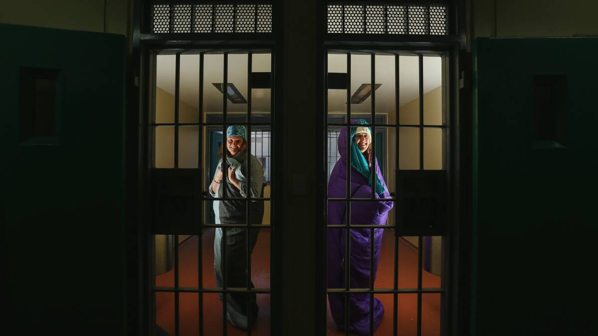 SLEEP TIGHT: Solstice Slumber is the gaol's only sleepover for adults. Pictured Rhonda Daniel and Georgia Bennett. Picture: Marina Neil