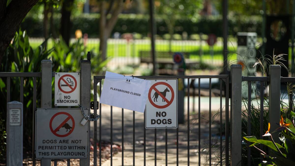 Maitland Park's playground is now off-limits after the Australian Government announced tighter restrictions to contain the spread of COVID-19. Picture Marina Neil