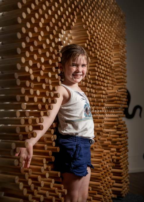  SMILES: Briar Whilte joined in the activities of Maitland Regional Art Galley's Free Art January in 2020. Picture: Marina Neil 