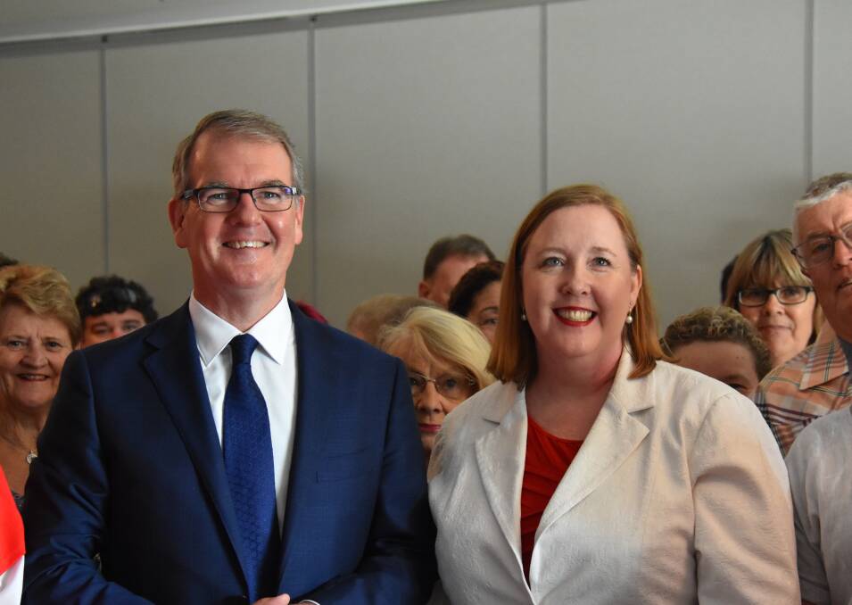 IN THE RING: NSW Opposition leader Michael Daly with Member for Maitland Jenny Aitchison at her election campaign launch on Monday.