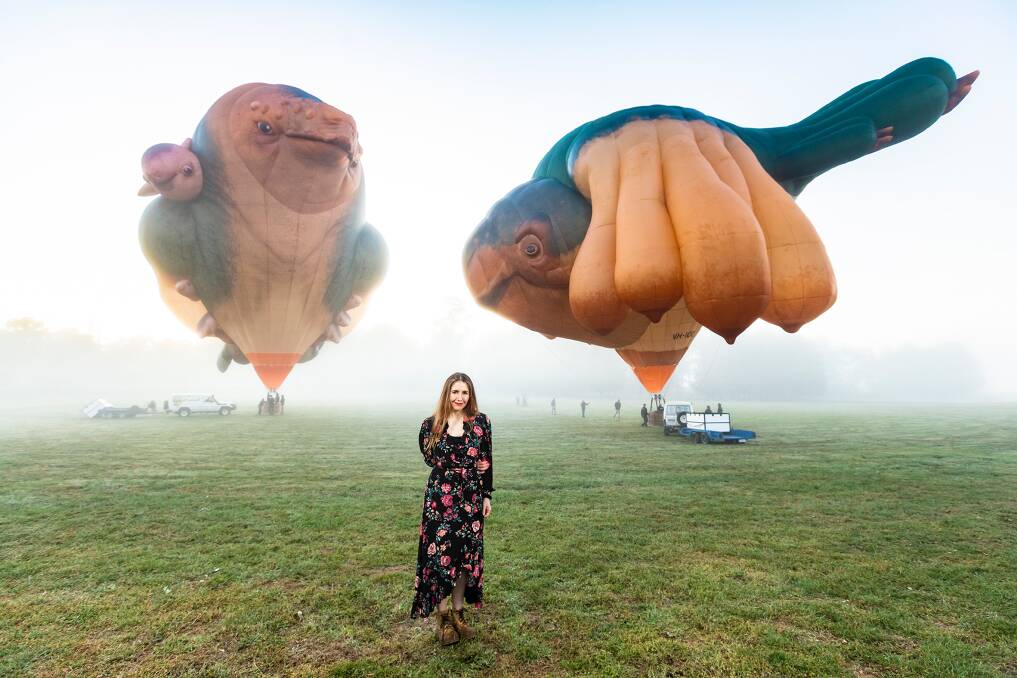 FLOATING ART IN THE SKY: Patricia Piccinini, Skywhalepapa 2020 and Skywhale 2013, National Gallery of Australia, Canberra, Patricia Piccinini.