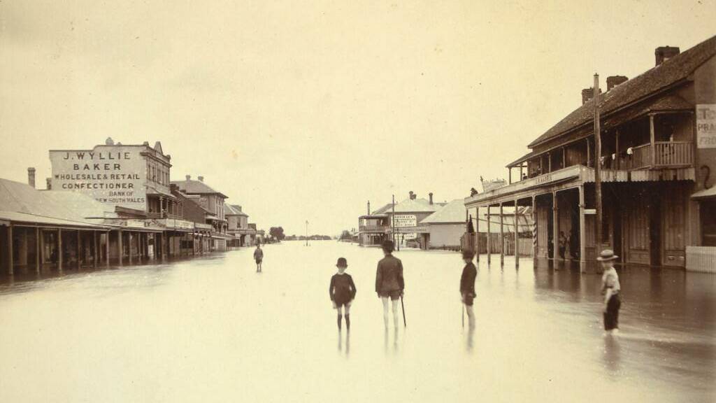 UNDERWATER: Pictured scenes of the flood of 1893 which beat all Maitland records for severity. Picture: Maitland District Historical Society