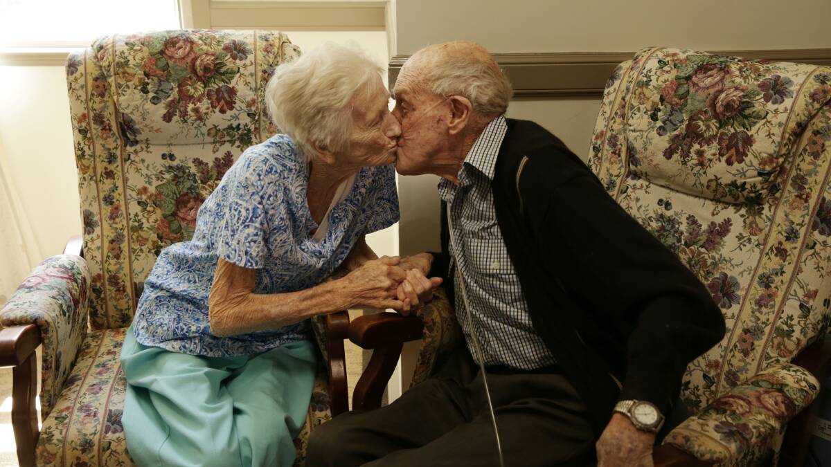 TRUE LOVE: Muriel and John Fenwick celebrated their 75th wedding anniversary on Tuesday. Picture: Simone De Peak