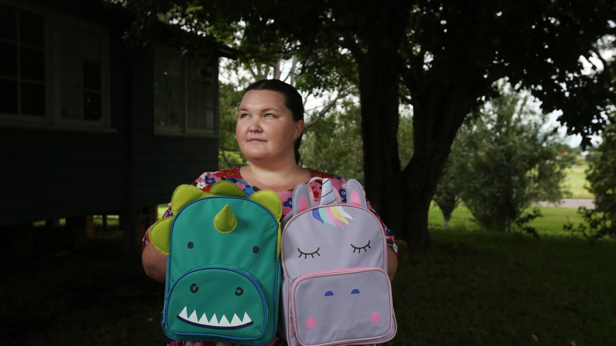 GIVING SPIRIT: East Maitland's Jessica Cairnduff - who grew up in Lismore - is hosting a donation drive to make backpacks for Lismore children displaced by the floods. Picture: Simone De Peak