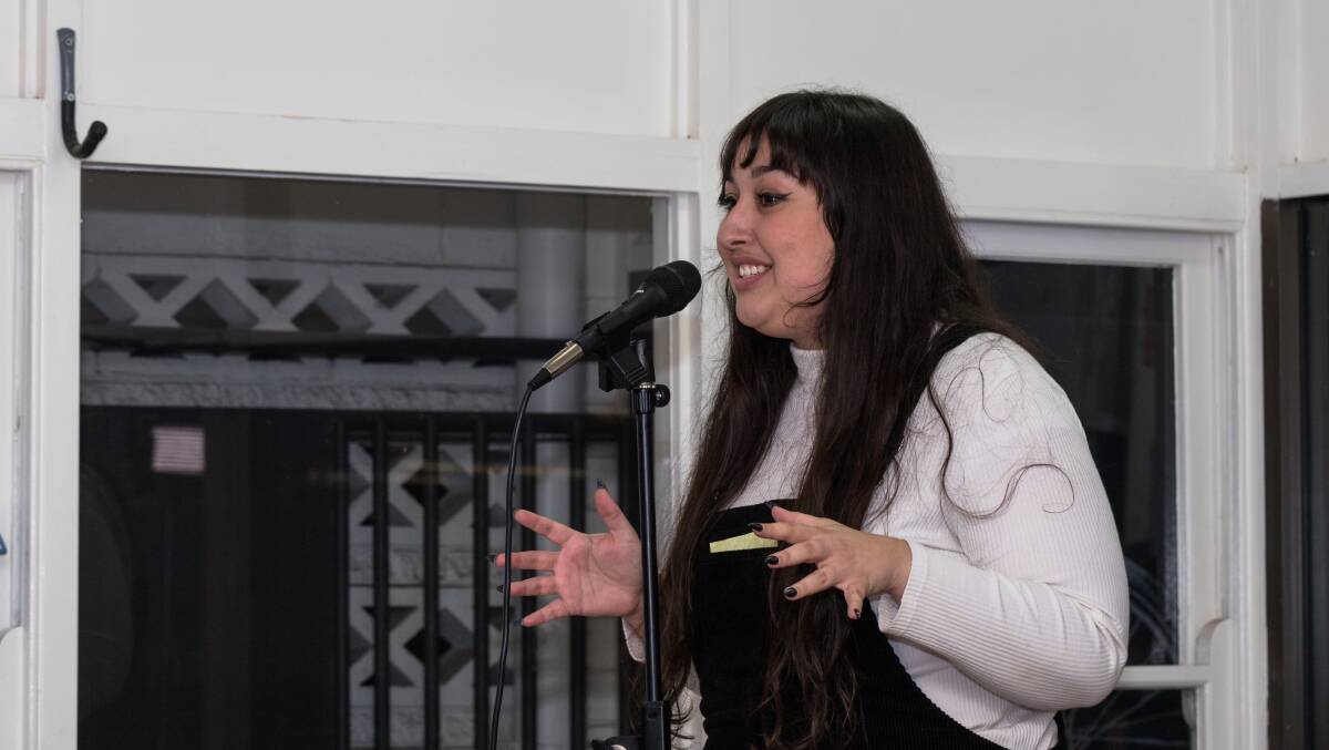 Holly Jamader took first place at the Maitland heat of the Hunter Poetry Slam with an animated two-minute run down of a short lived relationship. 