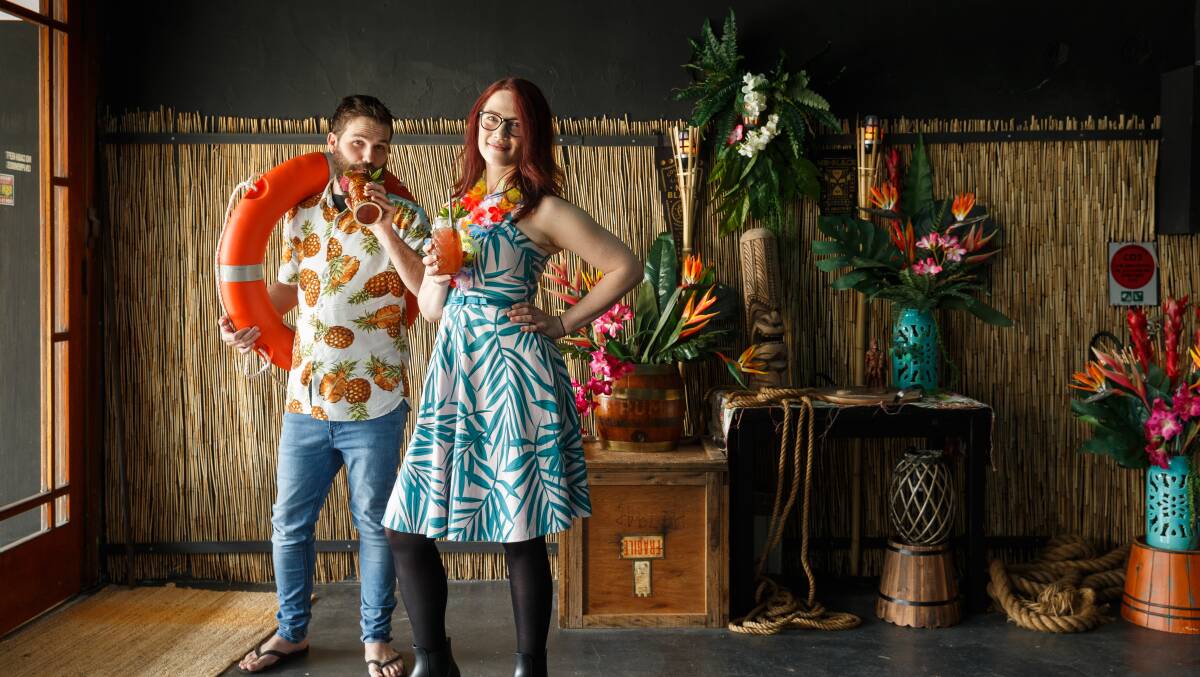 TIKI TIME: Dane Cottee and Morgan Cabot are the owners of the new tiki bar on High Street. Picture: Max Mason-Hubers
