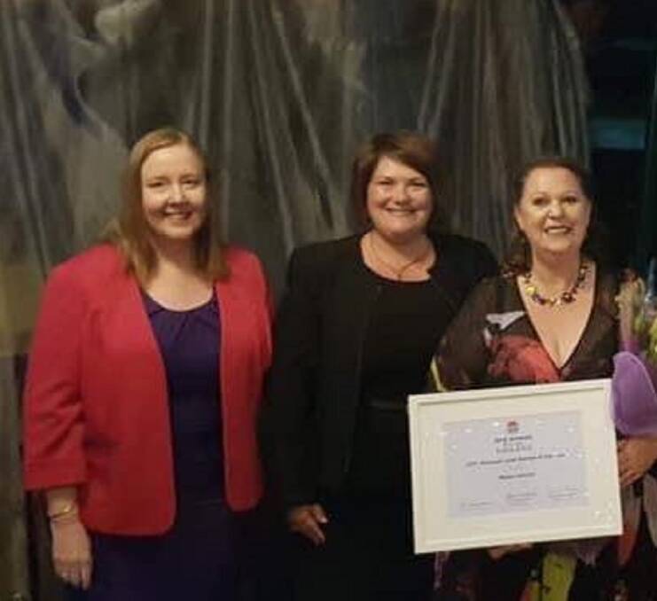 State Member for Maitland Jenny Aitchison MP, Federal Member for Paterson Meryl Swanson MP and Maitland's Local Woman of the Year Melita Chilcott. Photograph: Jenny Aitchison Facebook.