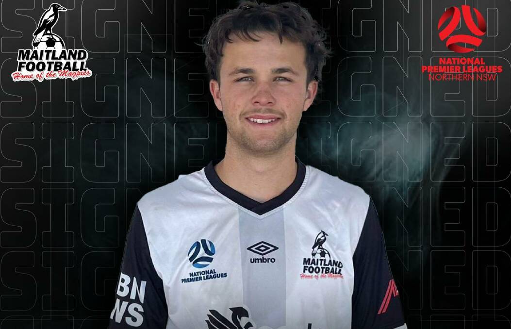 Isaac Collins scored a hat-trick for Maitland in their 8-0 Australia Cup win against Newcastle Suns on Wednesday, April 17. Picture supplied.