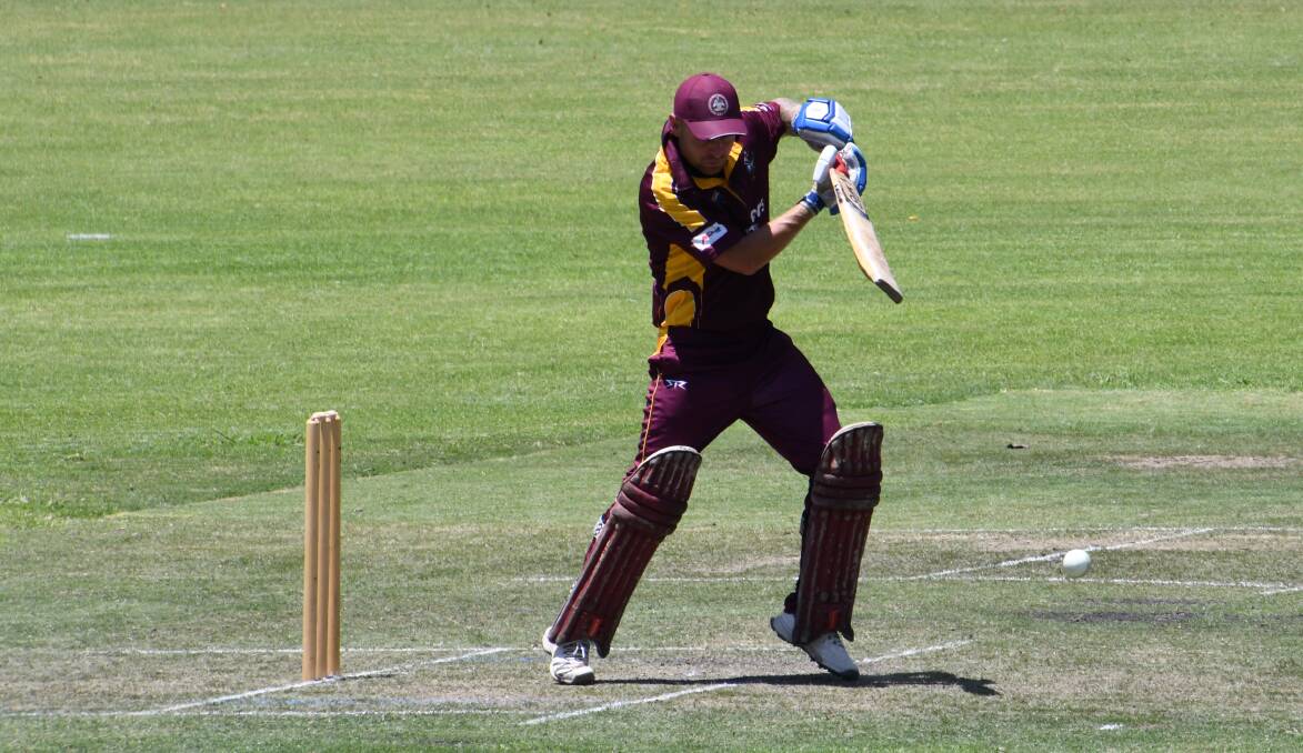 City United opener Ricky Dent, pictured batting for Maitland in the John Bull Shield, top scored with 82 against Tenambit Morpeth in round six action. Picture by Michael Hartshorn