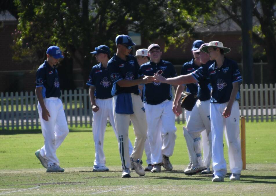 Kurri Weston Mulbring celebrate after defeating Northern Suburbs the Stage 3 Division 1 semi-final at Robins Oval. Picture by Michael Hartshorn