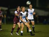 US BOUND: Bronte Peel in action for the Maitland Magpies against Warners Bay in April. Picture: Marina Neil