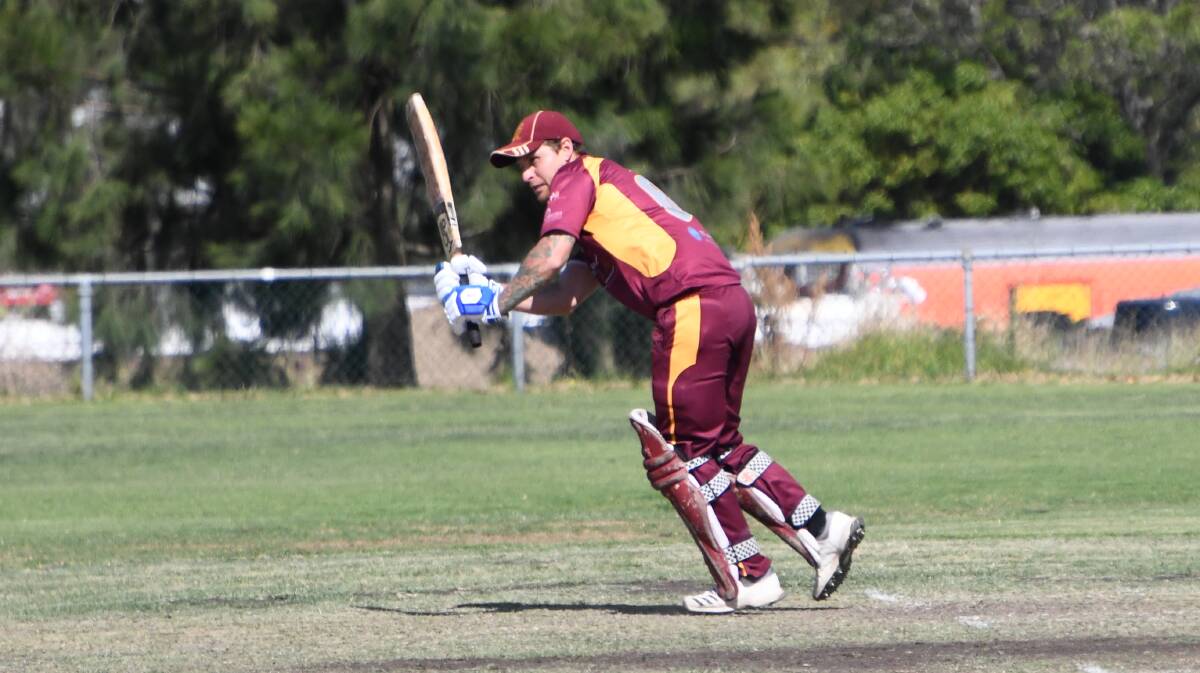 Ricky Dent (pictured earlier this season) made 100 not out in City United's 1/280 against Tenambit Morpeth Bulls. Picture by Michael Hartshorn