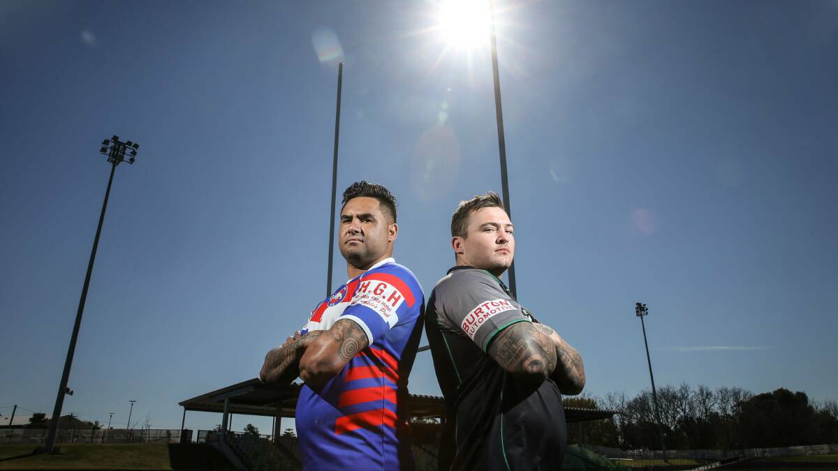 READY FOR BATTLE: Kurri Kurri's Jade Porter and Maitland's Tylar Carter are hoping for a huge crowd at the Maitland Sportsground on Saturday. Picture: Marina Neil