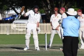 Western Suburbs batter Harry King roars with delight after seeing off the final ball and claiming victory in a memorable semi-final against City United at Robins Oval on Sunday, March 10. Picture by Michael Hartshorn