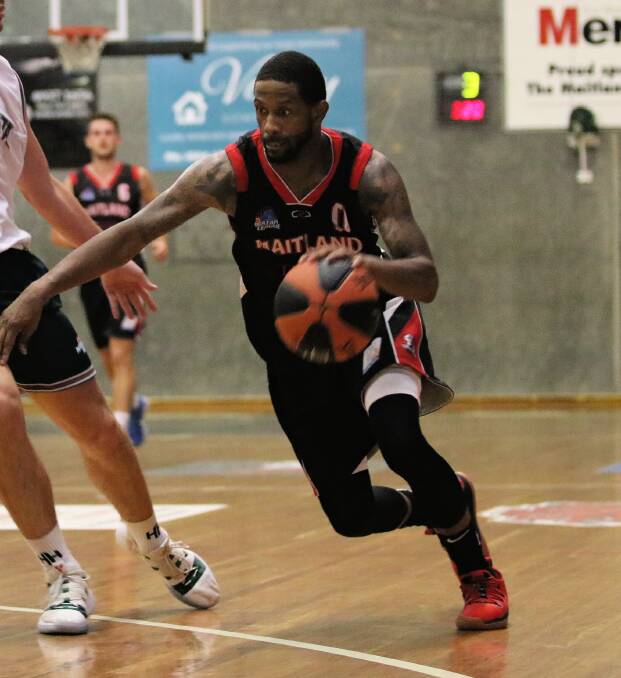 Leading scorer: Terrell Turner stood up for the Mustangs in the the crucial final term against the Central Coast Crusaders. Picture: Jacqui Neill