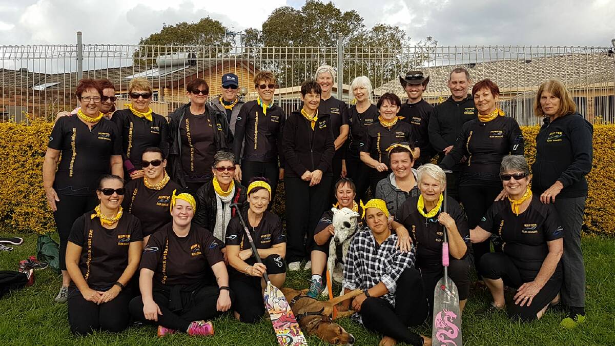 SUCCESS: Members of the Hunter Valley Dragonboat Club who competed at the long-weekend regatta in Port Macquarie.